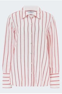 knox shirt in scarlet ivory stripe