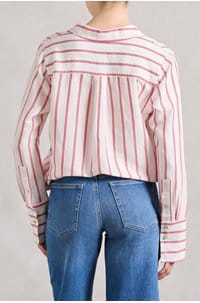 knox shirt in scarlet ivory stripe