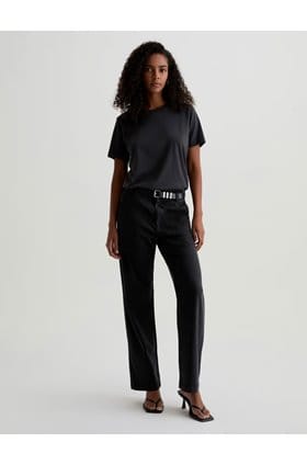 Caden Straight Tailored Trouser in Super Black