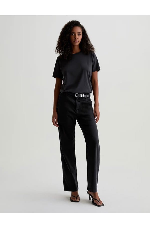 caden straight tailored trouser in super black