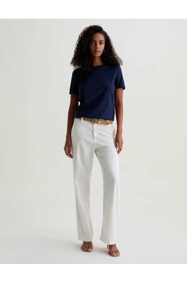 caden straight tailored trouser in powder