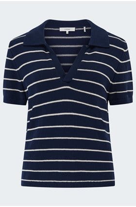 Striped Easy Polo in Navy Multi