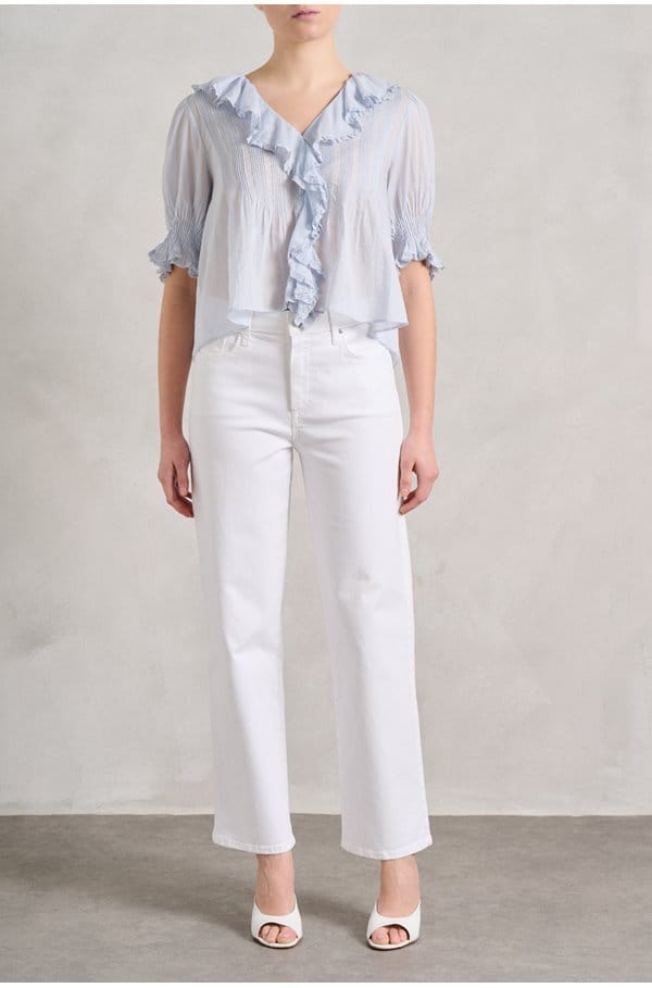 mason ankle straight jean in crisp white