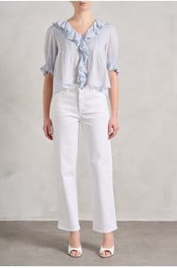 mason ankle straight jean in crisp white