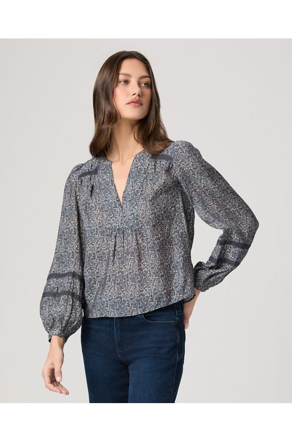 calgary blouse in navy multi