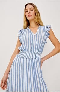 garden dress in atlantic stripe