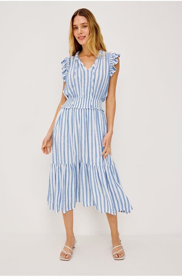 garden dress in atlantic stripe