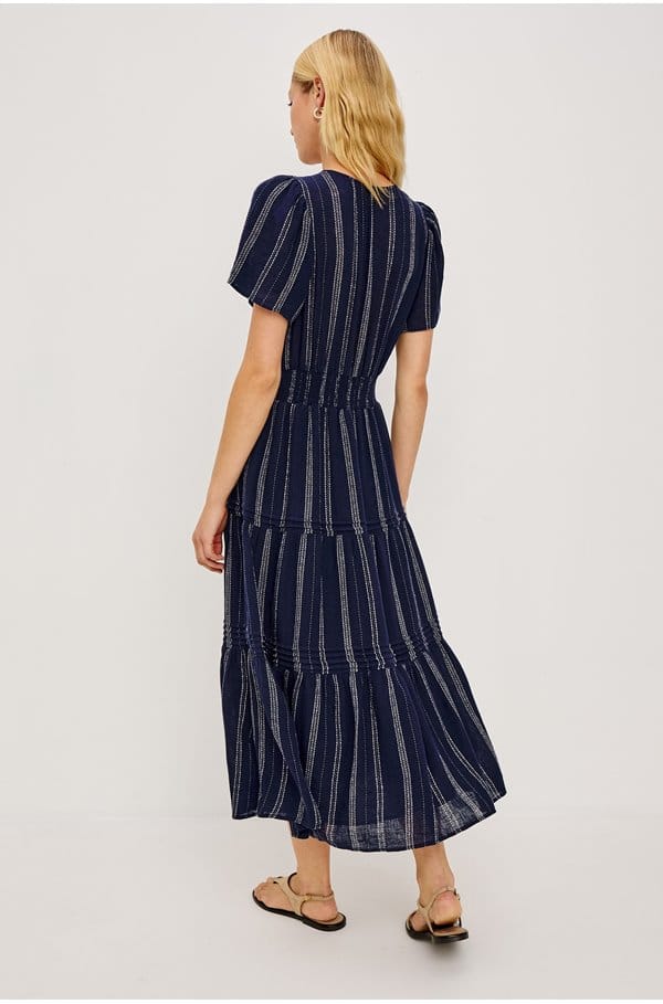 cannes dress in marina stripe