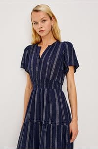 cannes dress in marina stripe
