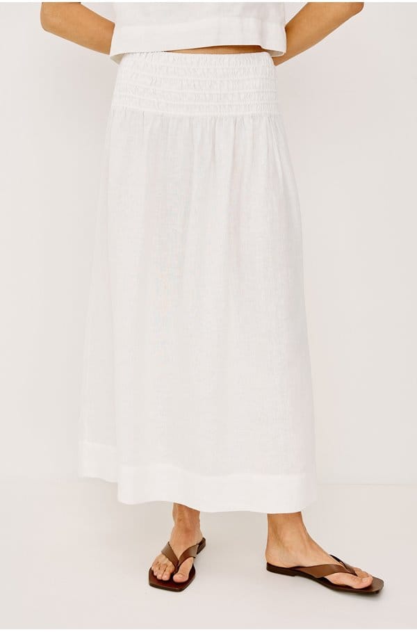 alessa skirt in white linen