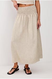 alessa skirt in heather flax linen