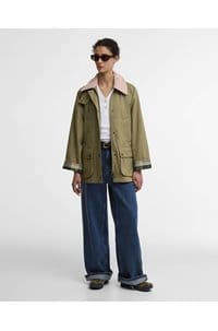 modern beadnell jacket in olive ancient gardenia