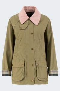 modern beadnell jacket in olive ancient gardenia