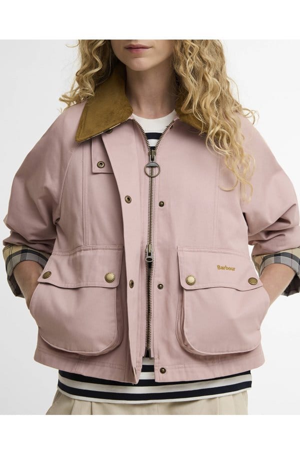 cropped beadnell casual jacket in gardenia dress beige