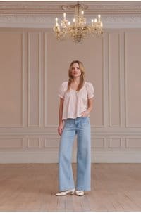 le slim palazzo with modernist pockets in tribute