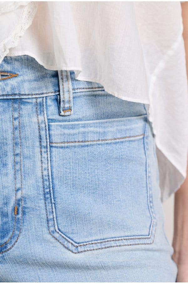 le slim palazzo with modernist pockets in tribute