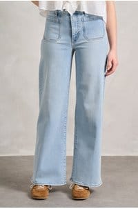 le slim palazzo with modernist pockets in tribute