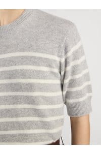 the cashmere easy crew in grey multi