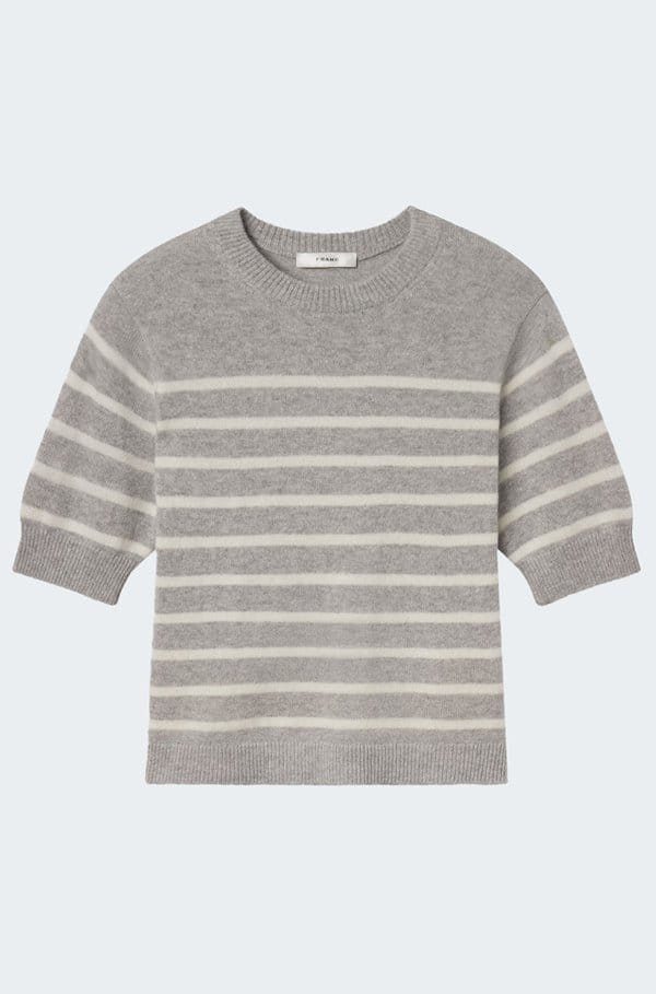 the cashmere easy crew in grey multi