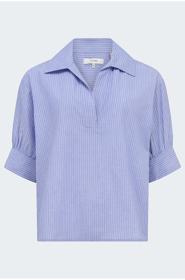 the striped popover in chambray