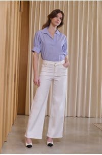 the striped popover in chambray