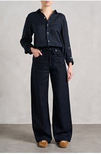 brynn drawstring trouser in true navy