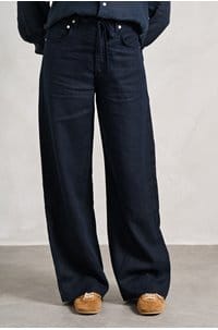brynn drawstring trouser in true navy