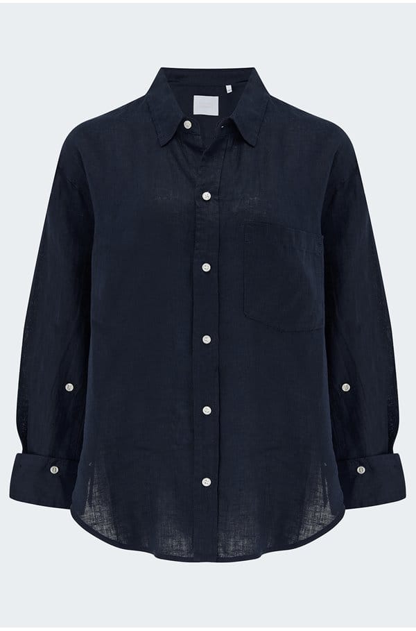 kayla shrunken shirt in true navy