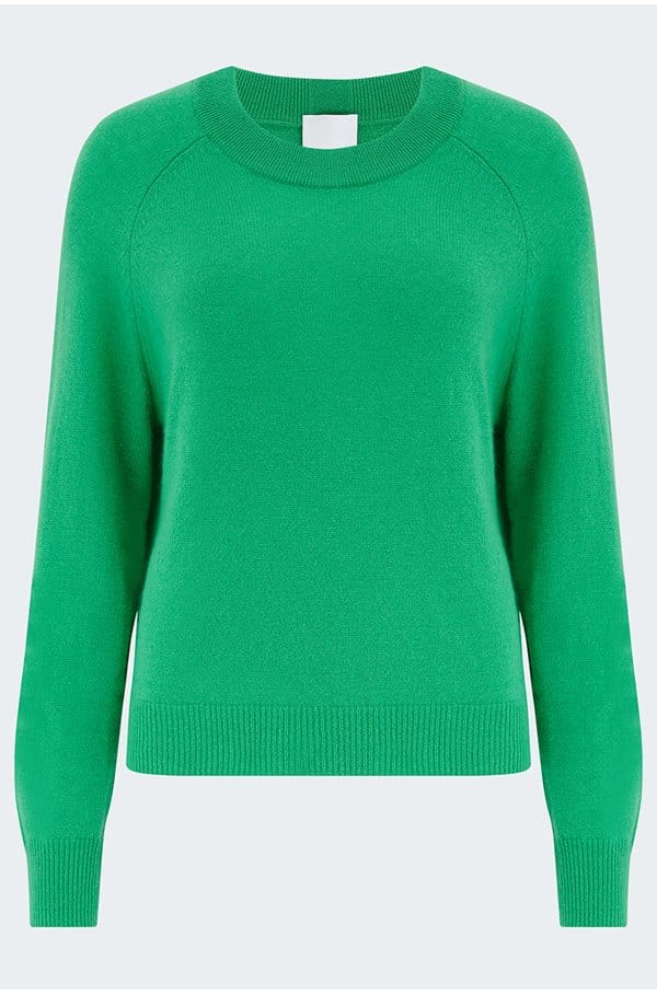 cashmere crew neck jumper in green