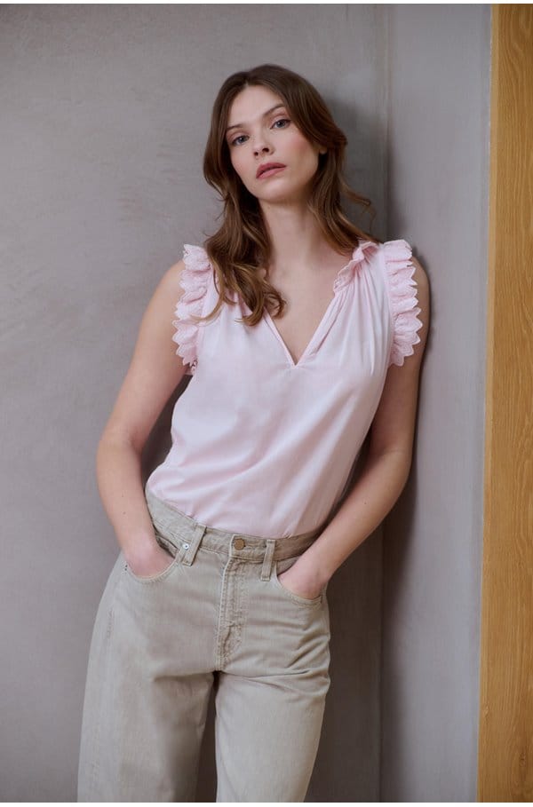 bexie top in pale rose
