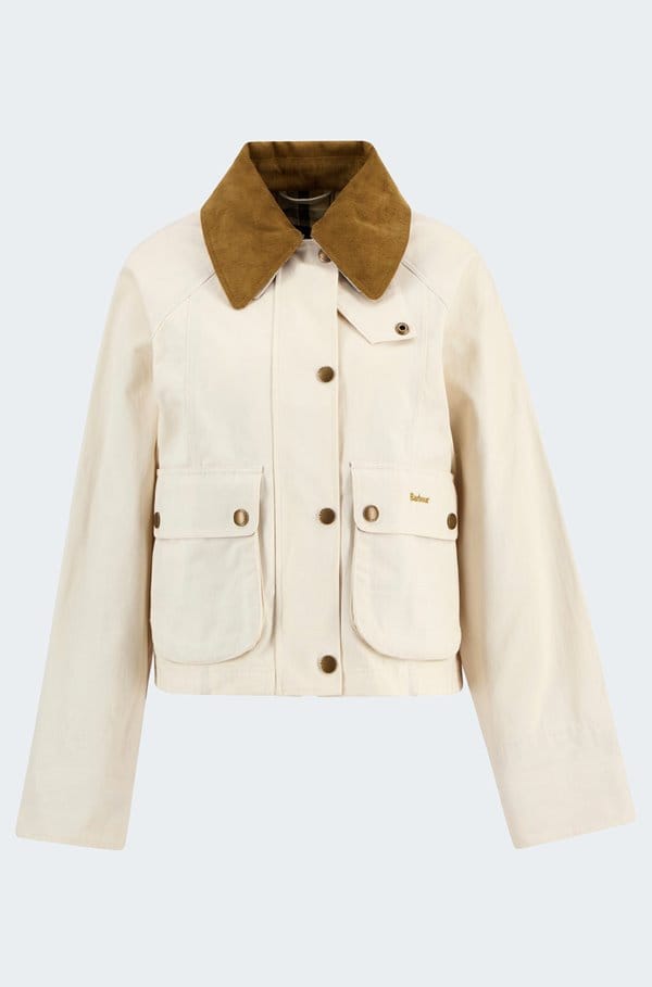 cropped beadnell casual jacket in light pearl dress beige