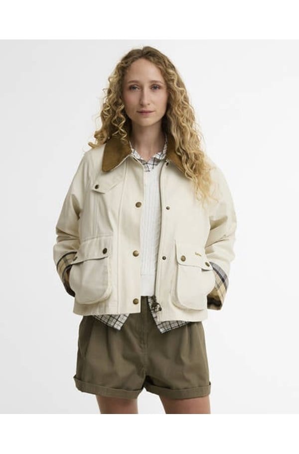 cropped beadnell casual jacket in light pearl dress beige