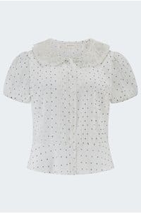 oleta top in salt flock dot