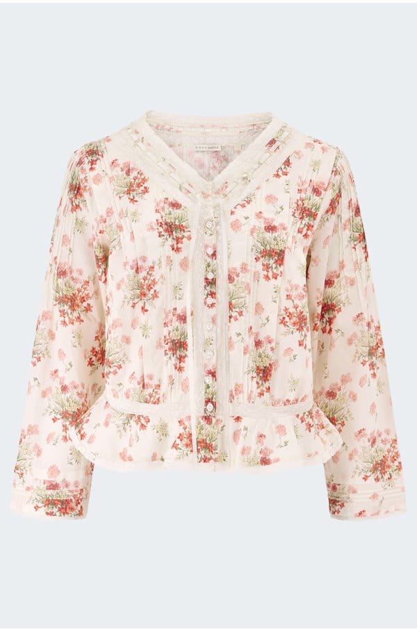 hillock top in ivory lantana floral