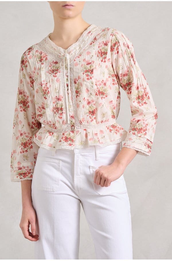 hillock top in ivory lantana floral