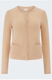 thea cashmere cardigan in peach sorbet