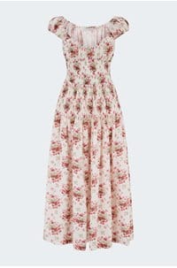 emilienne dress in ivory lantana floral