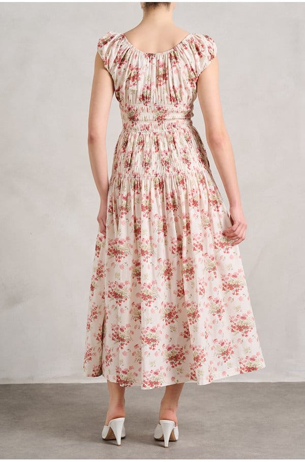 emilienne dress in ivory lantana floral