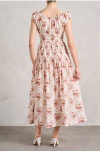 emilienne dress in ivory lantana floral