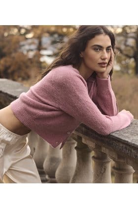 Petra Cardigan in Rosebud