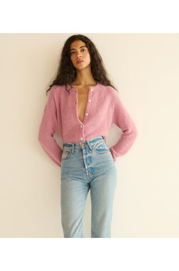 petra cardigan in rosebud