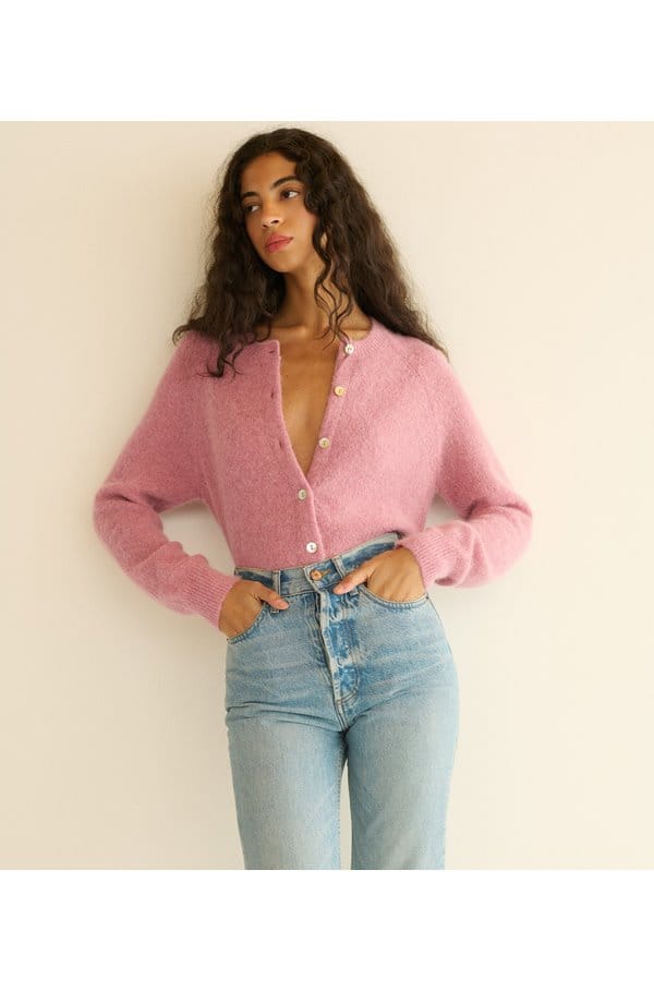 petra cardigan in rosebud
