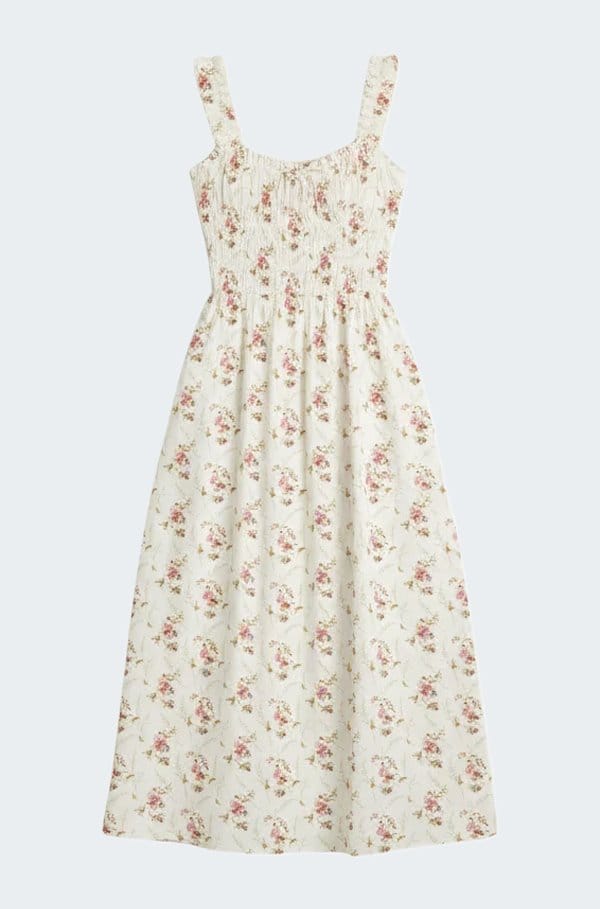 emmaretta dress in blanc prairie rose