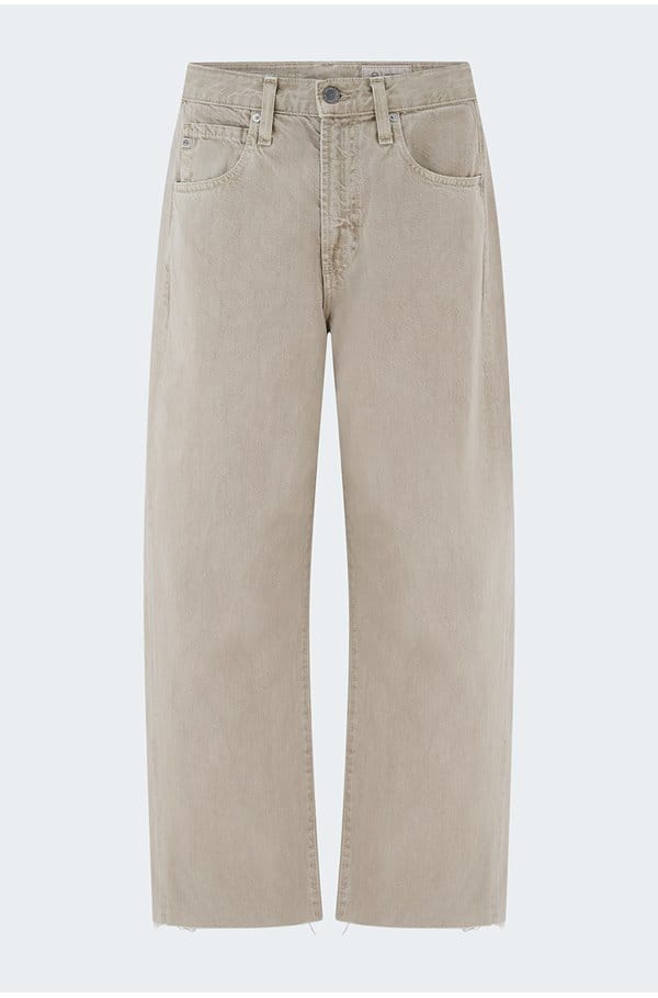 hattie crop barrel leg in sulfur light taupe