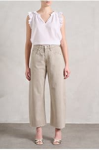 hattie crop barrel leg in sulfur light taupe