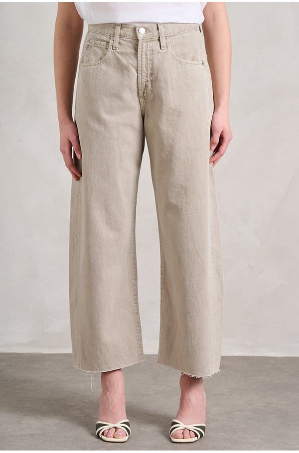 hattie crop barrel leg in sulfur light taupe