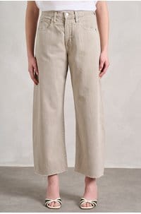 hattie crop barrel leg in sulfur light taupe