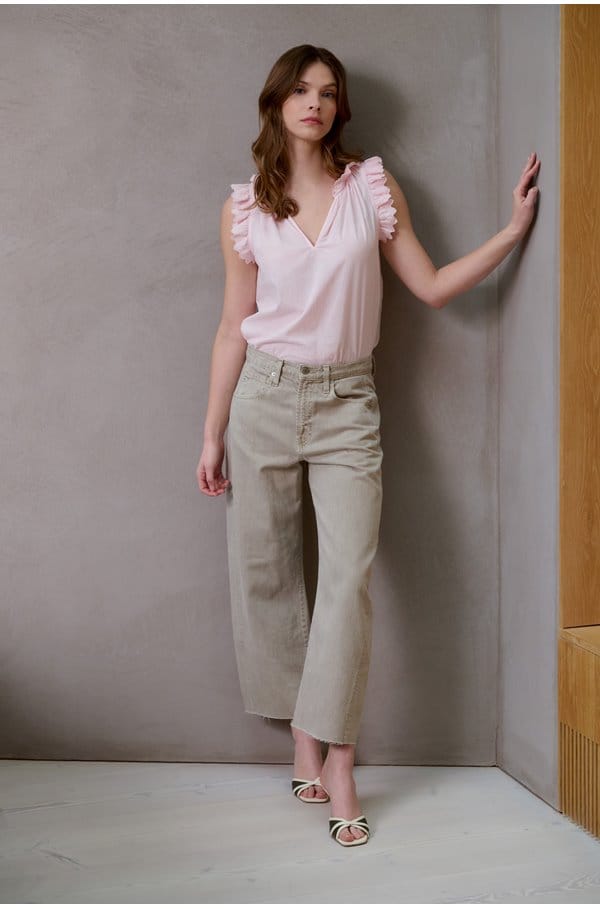 hattie crop barrel leg in sulfur light taupe