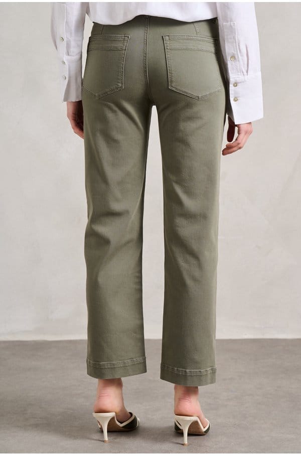 quincy ankle straight trouser in vintage ivy green