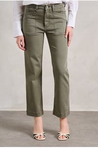 quincy ankle straight trouser in vintage ivy green